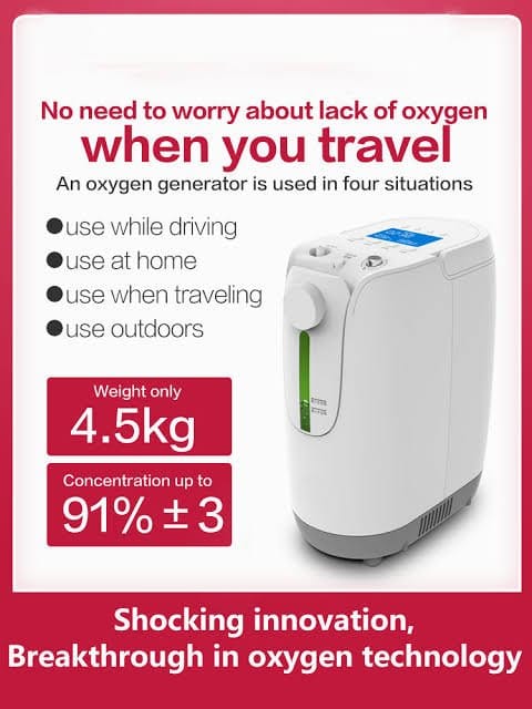 RAKSHAK Portable Oxygen concentrator with Car Adapter only