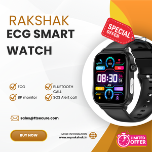 RAKSHAK E series ECG Health Smart Watch 1.96 Inch Full Touch Large Screen Heart Rate Blood Pressure Pressure Monitoring ET570 Smartwatch