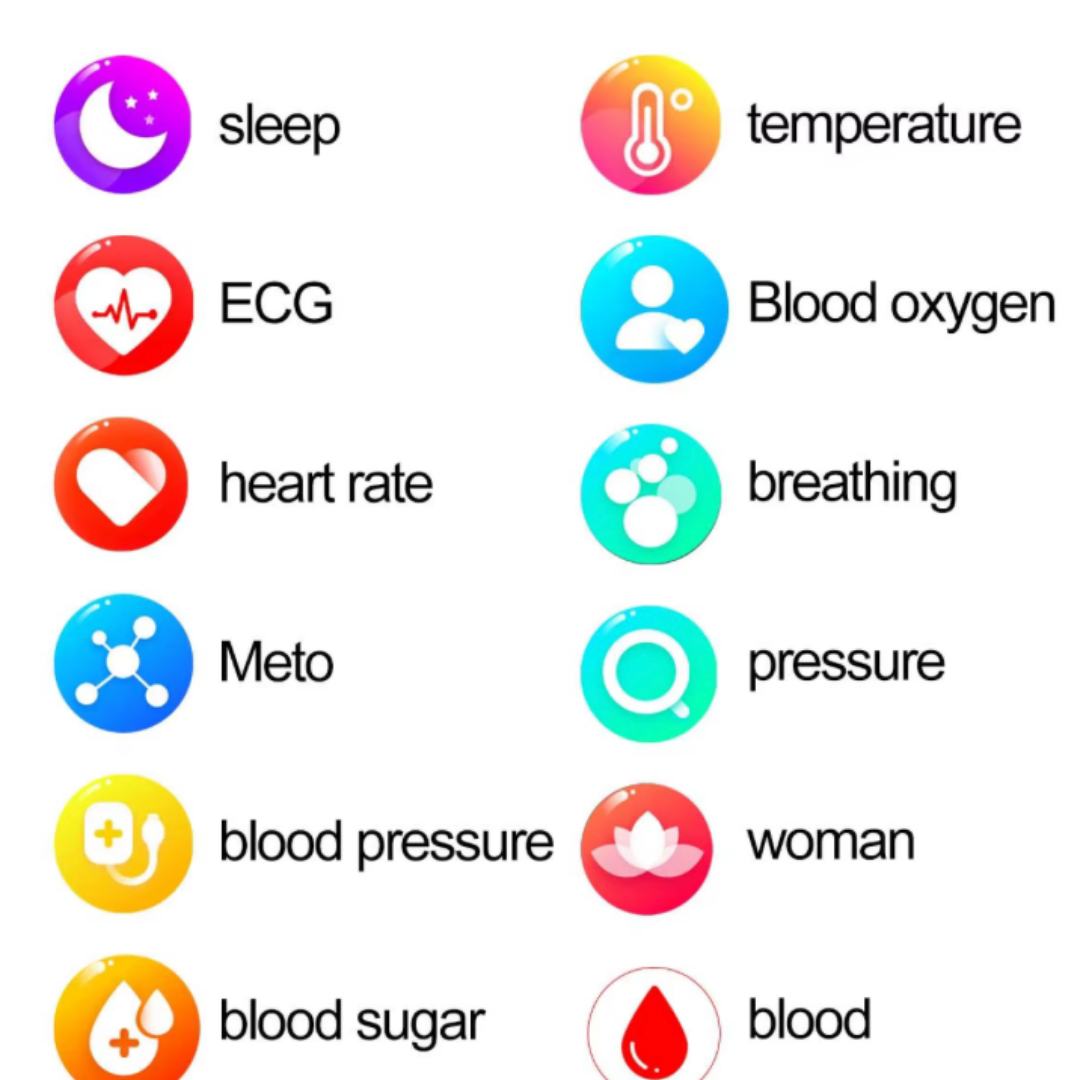 RAKSHAK E series ECG Health Smart Watch 1.96 Inch Full Touch Large Screen Heart Rate Blood Pressure Pressure Monitoring ET570 Smartwatch