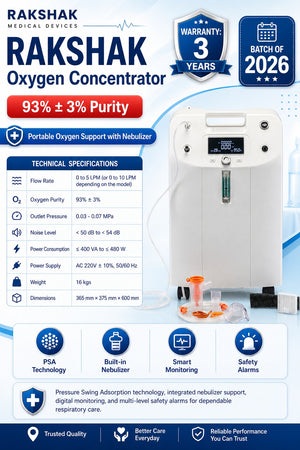 Oxygen concentrator 5 ltrs | RAKSHAK RS05S - New Model