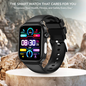 RAKSHAK E series ECG Health Smart Watch 1.96 Inch Full Touch Large Screen Heart Rate Blood Pressure Pressure Monitoring ET570 Smartwatch