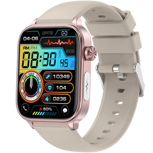 RAKSHAK E series ECG Health Smart Watch 1.96 Inch Full Touch Large Screen Heart Rate Blood Pressure Pressure Monitoring ET570 Smartwatch
