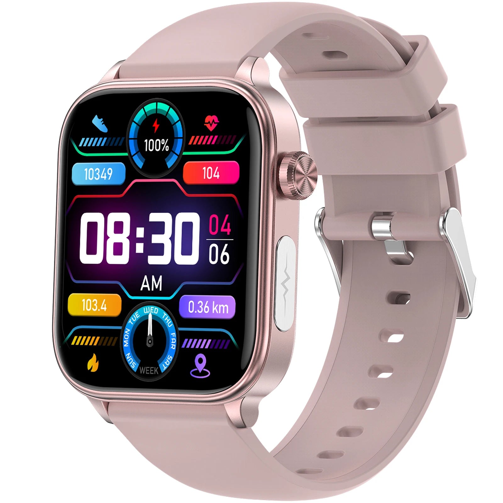 RAKSHAK E series ECG Health Smart Watch 1.96 Inch Full Touch Large Screen Heart Rate Blood Pressure Pressure Monitoring ET570 Smartwatch