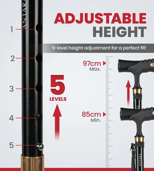 Pivot Lumina Foldable Walking Stick (Black)