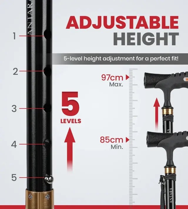 Pivot Lumina Foldable Walking Stick (Black)