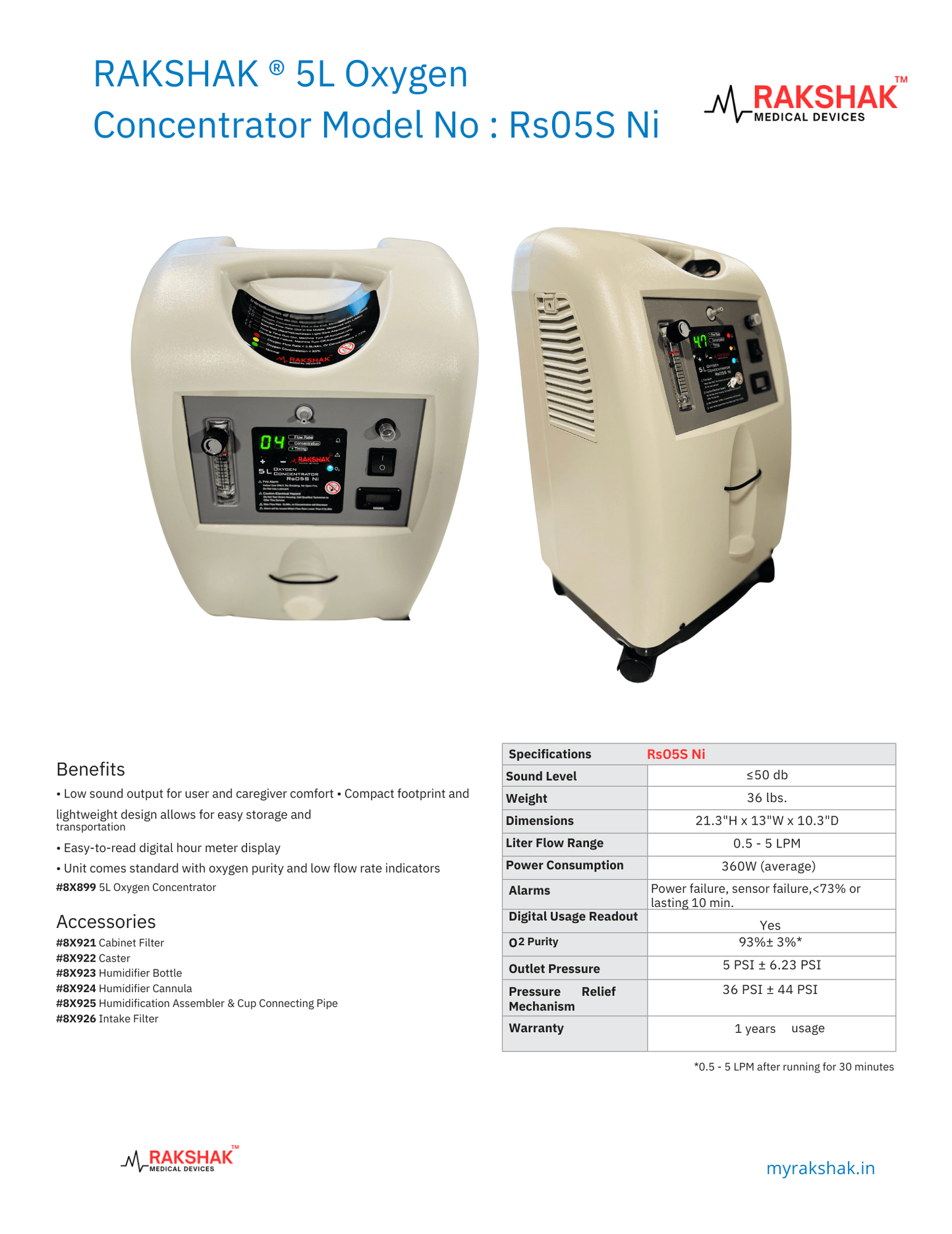 RAKSHAK SHWAAS 5 ltrs Oxygen Concentrator - Buy Now