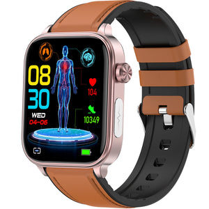 RAKSHAK E series ECG Health Smart Watch 1.96 Inch Full Touch Large Screen Heart Rate Blood Pressure Pressure Monitoring ET570 Smartwatch